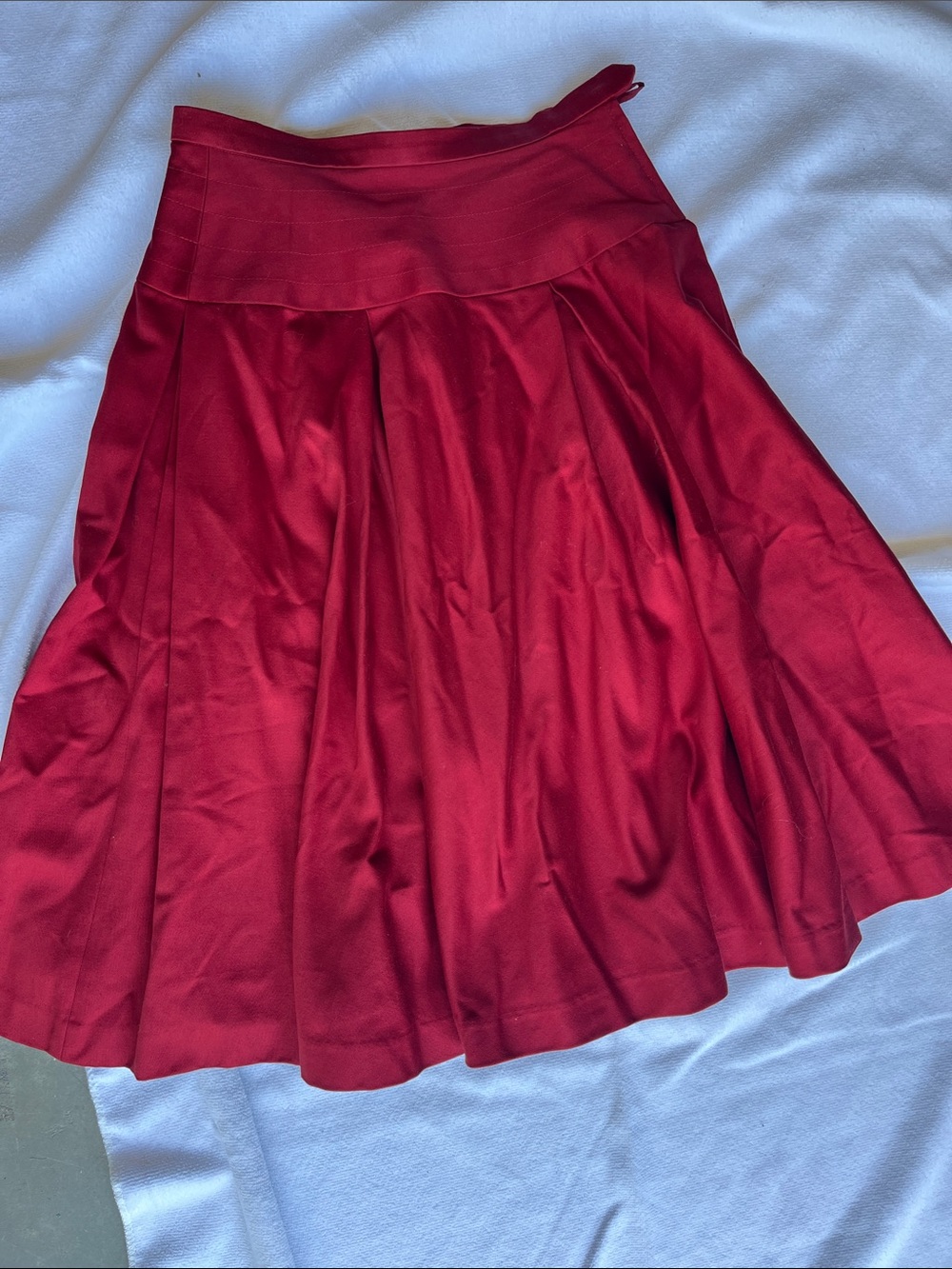 Authentic Saint Laurent Red A-Line Skirt